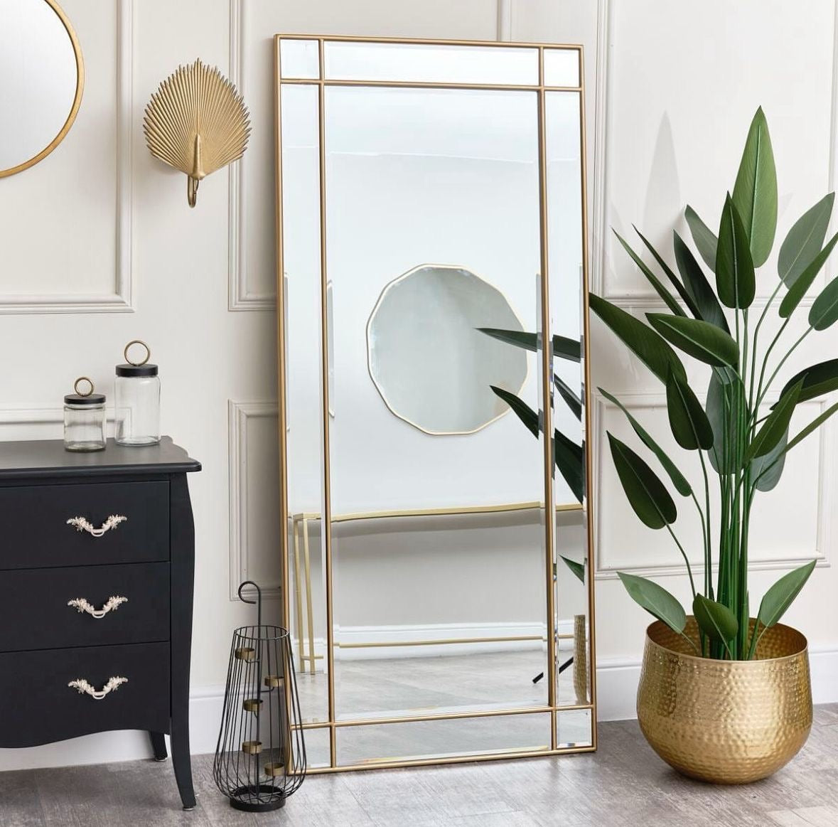 Grande Specchio rettangolare 180x80 oro